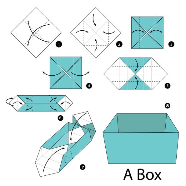 Una piccola scatola di origami per i regali di luce piega