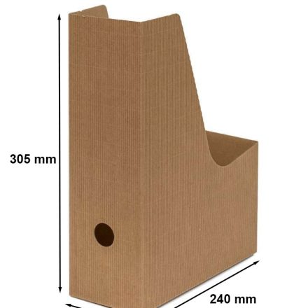 Organizzatore contenitore cardato per documenti A4 in cartone marrone 9 cm