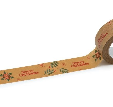 Tessuto di carta decorazione di Natale Buon Natale Snowball 48mm/50m