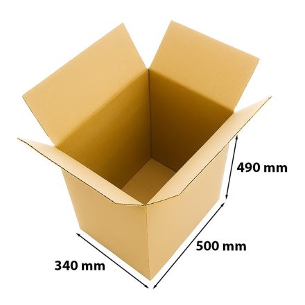 Scatola di cartone per computer flap 500x340x490 mm Onda marrone B