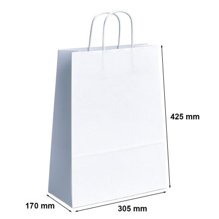 Sacchetti di carta bianca con supporto inferiore 305x170x425 mm 100 g/m2