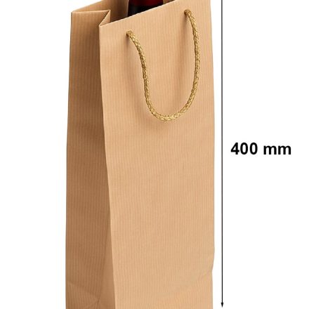 Sacchetto di carta per il vino 120x80x400 Kraft marrone con supporto per corde