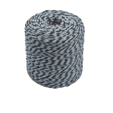 Corda di cotone 2 mm bianco e verde 135 m 250 g su bobine a macroma