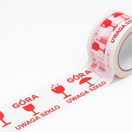 Nastro di avvertimento Attenzione Imballaggio vetro di montagna per imballi 48mm x 66m