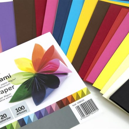 Ruote di carta origami 10 cm, 100 pz, mix 20 colori, 80 g/m2