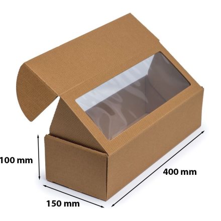 Scatola decorativa con finestra EKO Cartone rivestito 400x150x100 mm F427