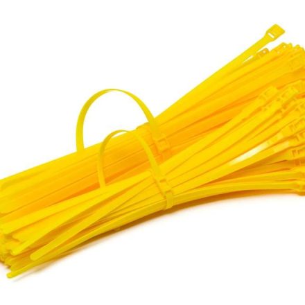 Morsetto per cavi a cerniera piatta 490 x 9,5 mm giallo 100 pz