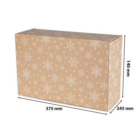 Scatola di cartone di Natale F421 375x245x140 mm palle di neve di bronzo