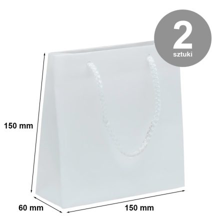 Sacchetto di carta decoro opaco 150x60x150 Ribbed bianco - Pacchetto 2 pc