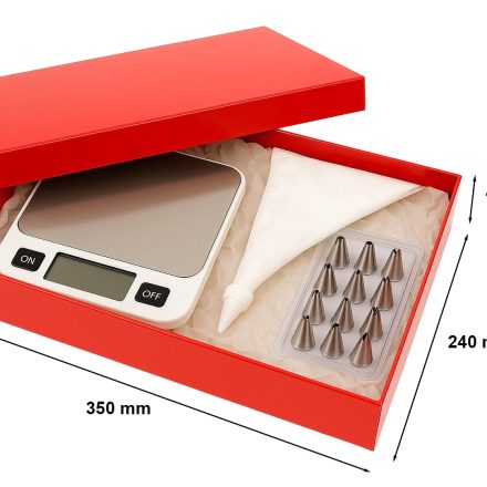 Scatola di moda rossa laminata con tappo 350x240x70 mm