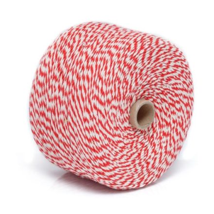 Cordone di cotone rosso-bianco 2 mm 1 kg a macroma, spool