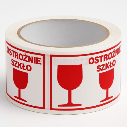 Nastro di avvertimento per cartoni CAREFULLY GLASS 48mm/66m