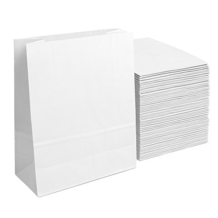 Sacchetto di carta organico con fondo 120x90x320 bianco 100 pz