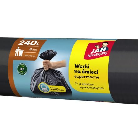 John I Necessari Waste Bags LDPE nero 240 l 8 Pezzo robusto