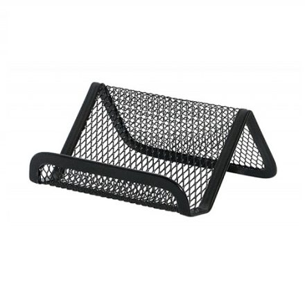 Supporto per biglietti da visita Q-Connect mesh nero metallico 95x75x45 mm