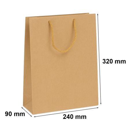 Sacchetti di carta per regali marroni 240x90x320 con supporto di corda
