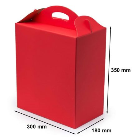 Scatola con manico rosso F217 decorativo per regalo 300x180x350 mm