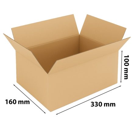 Cartone di carico 330x160x100 mm marrone 3in cartone B