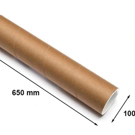 Tubo di cartone per poster A1 100 mm x 650 mm, spessore 2 mm