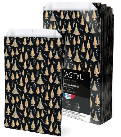 Sacchetto di carta piega nero LAS 120x200+45mm 60 g/m2
