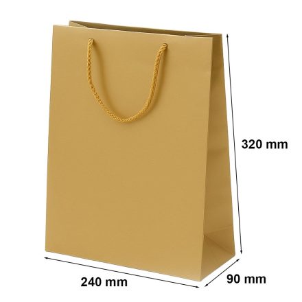 Sacchetto di carta laminato oro 240x90x320 mm regalo con manico