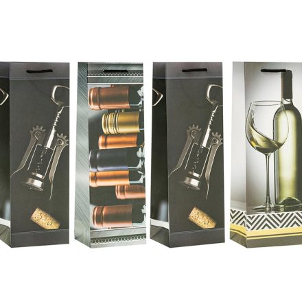 Sacchetto di carta Lux per vino e bottiglie 12x9x35 cm 12 pc TF-22004-BB