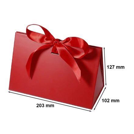 Sacchetto regalo rosso con nastro 203x102x127 mm, piccolo regalo