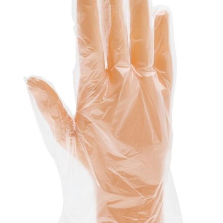 Guanti a foil HDPE singolo trasparente protettivo L 100 pz