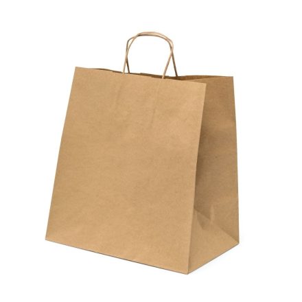 Sacchetto di carta Kraft 330x190x320mm marrone 90 g/m2 con fondo blocco