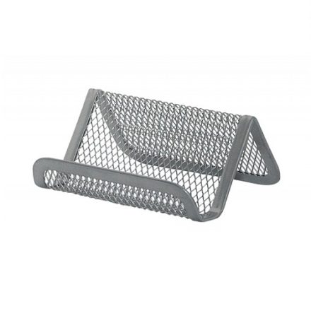 Supporto per biglietti da visita Q-Connect realizzato in metallo argento mesh 95x75x45 mm