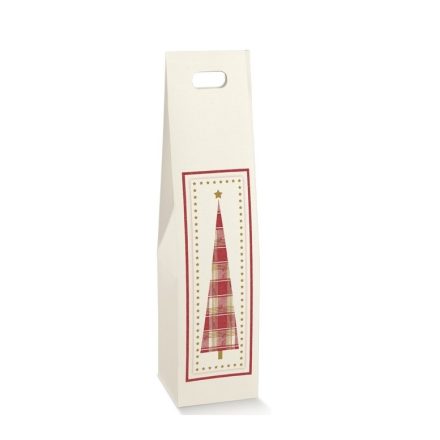 Sacchetto regalo vino di Natale 95x95x400 mm K-877 CH