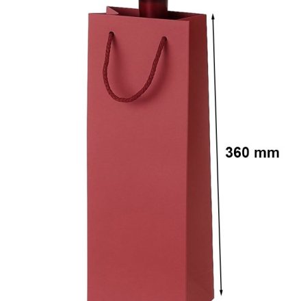 Carta sacchetto regalo vino 125x85x360 rosso con manico