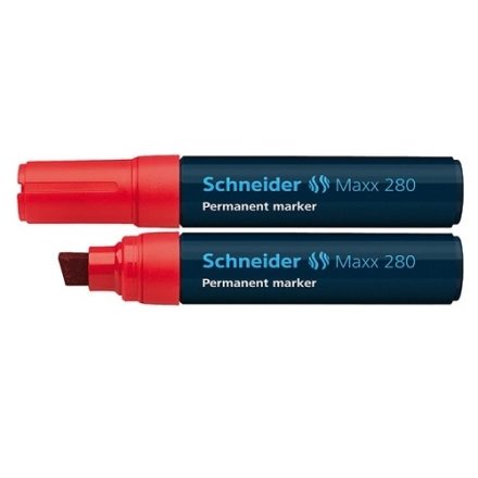 Marcatore permanente Schneider Maxx 280 punta smussata rossa 4-12 mm