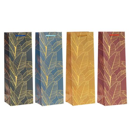 Sacchetti regalo Lux per bottiglia di vino 12x9x35 cm mix di modelli 12 pz