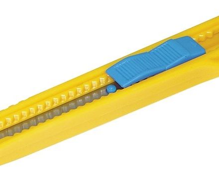 Forbice per carta da parati 9 mm giallo-blu, coltello segmentato con lama rotta