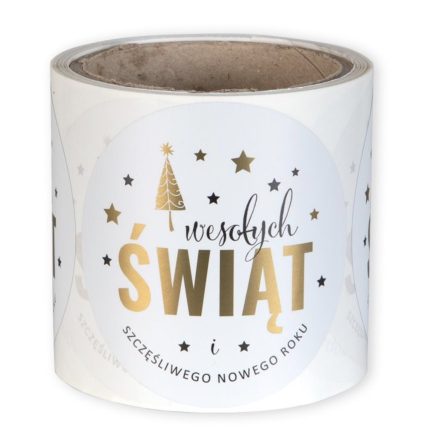 Adesivi natalizi rotondo bianco 90 mm Decorazione regalo 100 pz