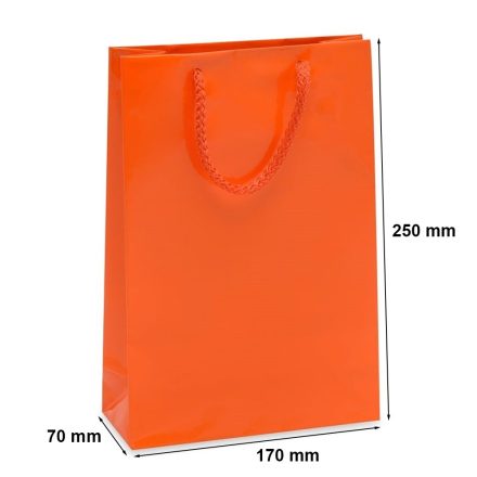 Sacchetti regalo laminati 170x70x250 arancione con manico