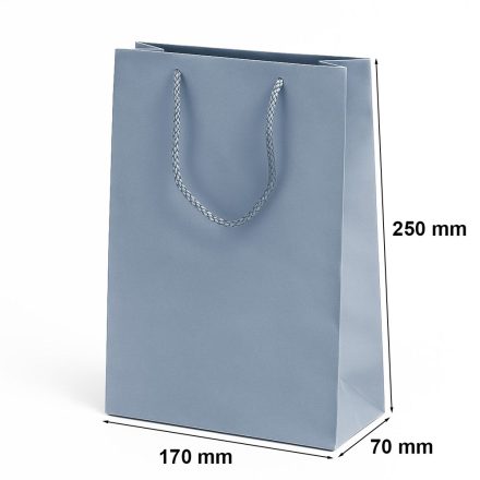 Sacchetto di carta laminato argento con manico 170x70x250 mm Prestige