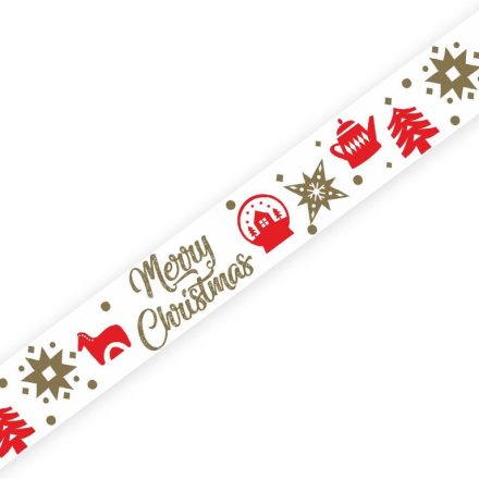 Nastro di Natale Buon Natale oro-rosso 45 mm x 50 m