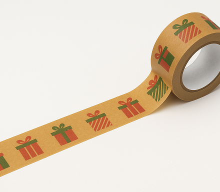 Nastro natalizio di carta in regali 48mm/54m kraft per pacchi