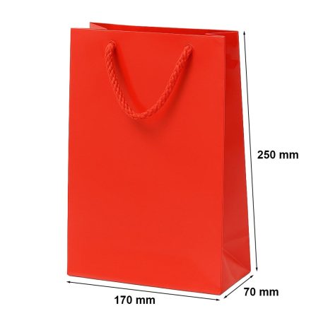 Sacchetto di carta laminato per regalo con manico 170x70x250 rosso