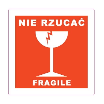 Adesivi di avvertimento sui colli NIE DECLARE FRAGILE 100x100mm 100pc