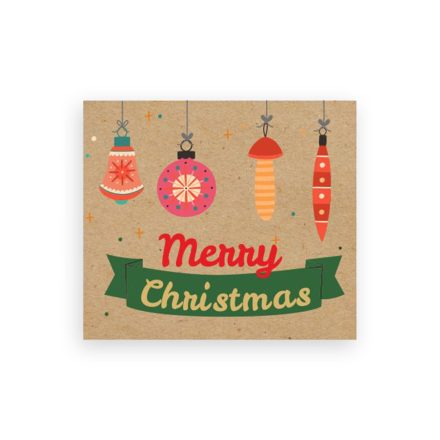 Adesivi Kraft per vacanze 35x40 mm Buon Natale con le palle 200 pz