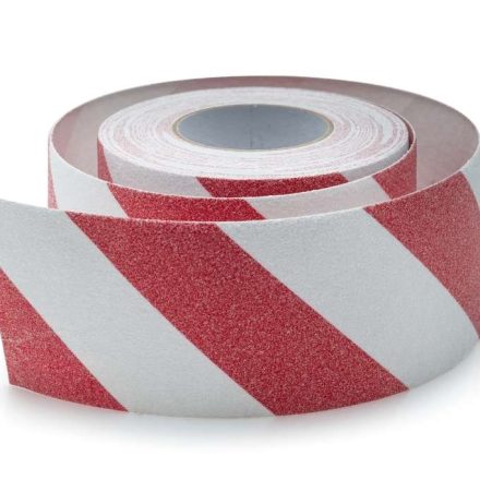 Nastro adesivo antiscivolo 100 mm x 18 m bianco-rosso