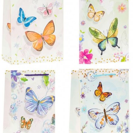 Borsa regalo Lux A4 farfalle TK-22005 26x10x32 cm 12 pz