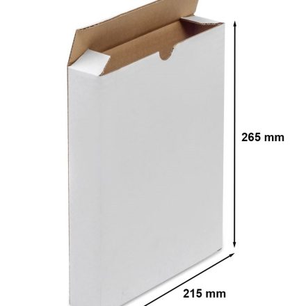 Scatola di cartone F211 Scatola di moda piatta 215x41x265 mm bianco