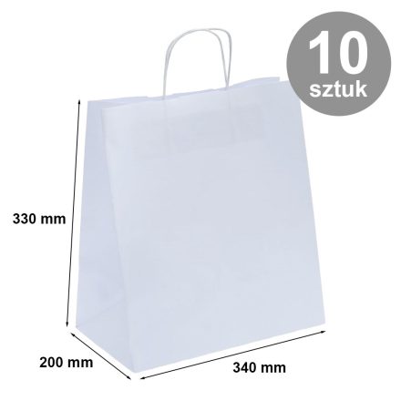 Sacchetto di carta da cucina 340x200x330 mm bianco liscio 10 pz