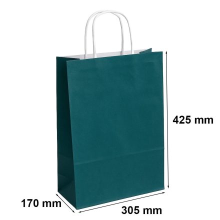 Sacchetto di carta regalo verde 305x170x425 mm ECOBAG 23 l 100 g/m2