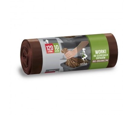 Sacchetto della spazzatura LDPE 120 l marrone 30 um A10, forte, 10 pz