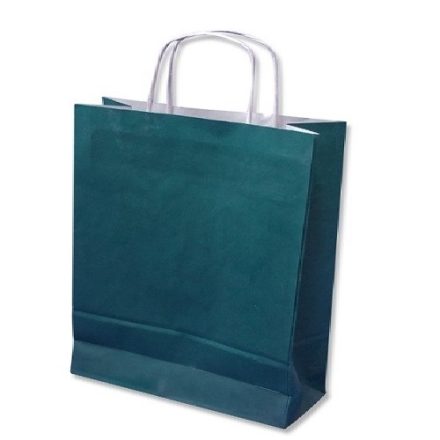 Sacchetto di carta verde per lo shopping con manico 305x170x340 mm 10 pz